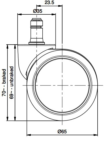 Sanus Ersatzrolle leicht gebremst SLN Ø65mm Stk