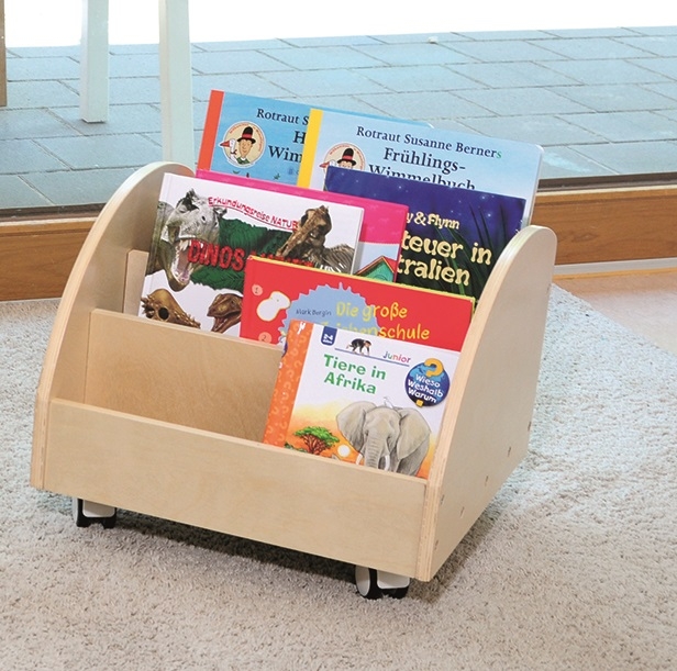 Bücherwagen mit 4 Fächern