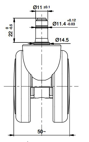 Sanus Ersatzrolle leicht gebremst SLN Ø65mm Stk