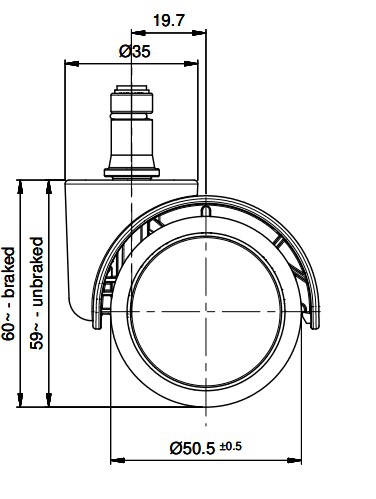 Sanus Ersatzrolle leicht gebremst SLN Ø 50mm Stk