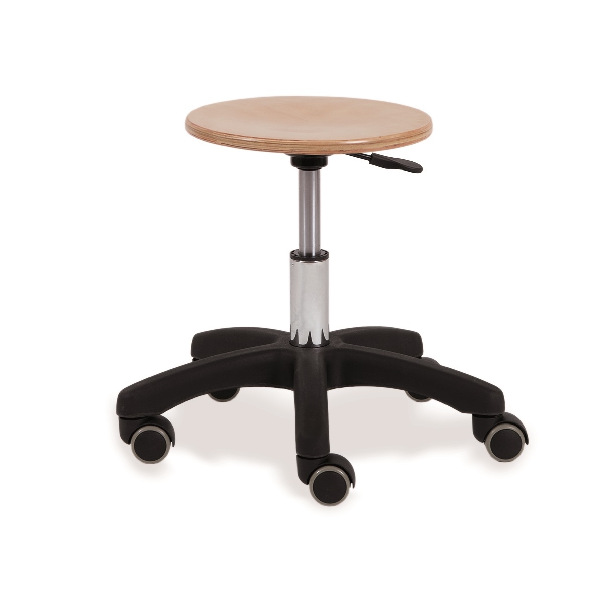 Hocker mit Holzsitz